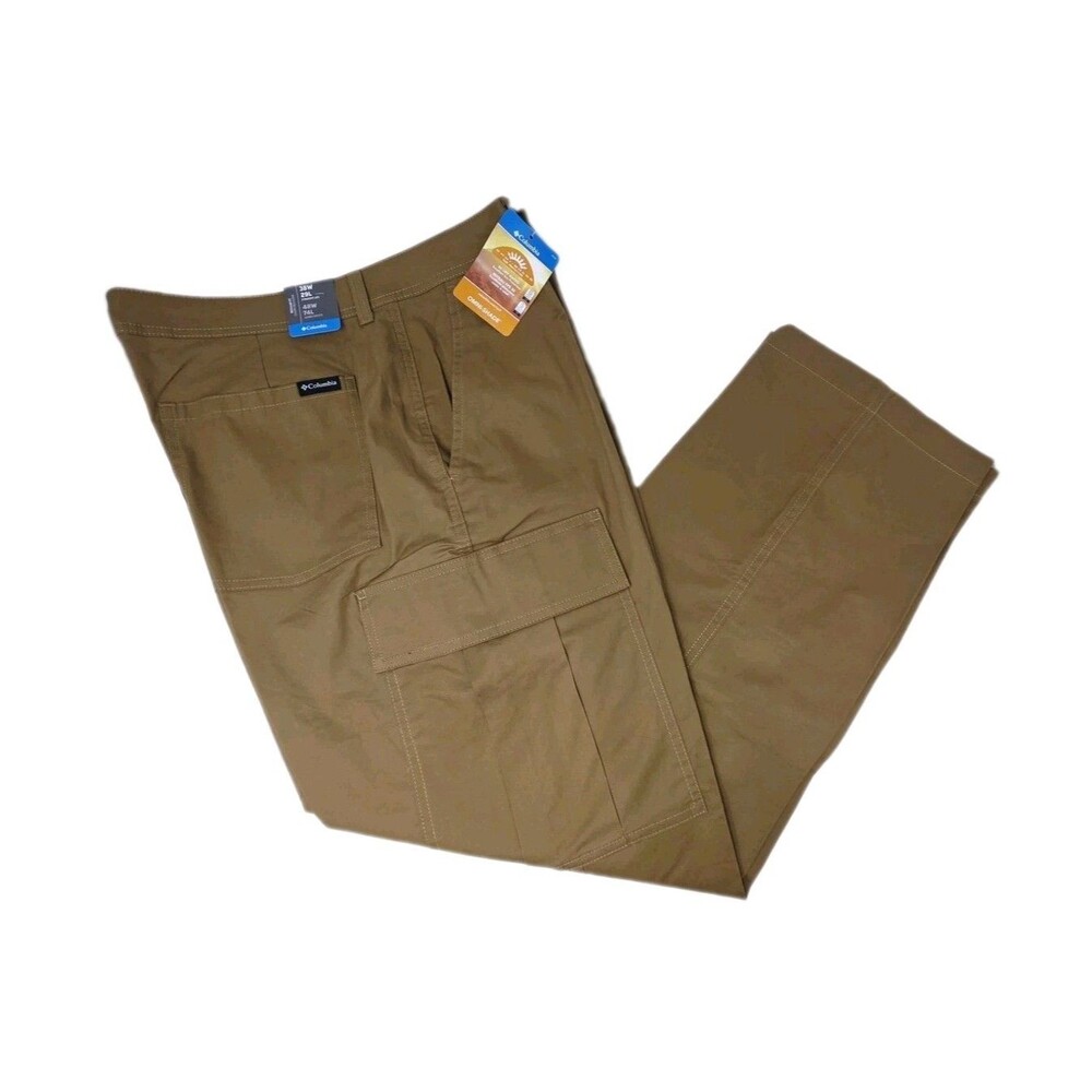 Columbia Mens Omni Shield Straight Leg Cargo Pant 38x29 Cotton Blend Delta Wheat